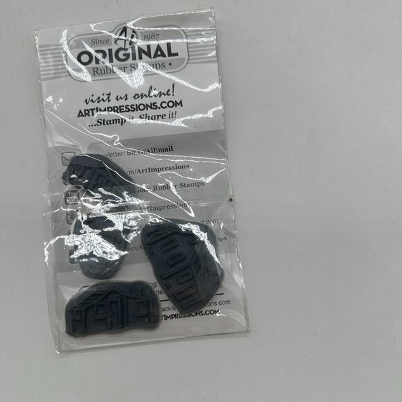 NIP New AI Art Impressions Unmounted 4962 WC Rustic Cabins Set Stamp - Picture 2 of 2